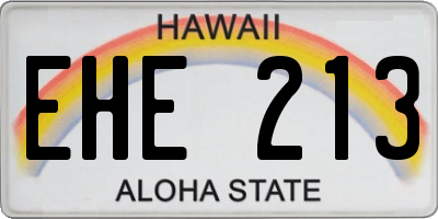 HI license plate EHE213