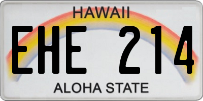HI license plate EHE214