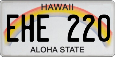 HI license plate EHE220