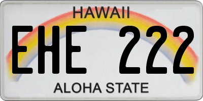 HI license plate EHE222