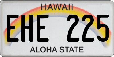 HI license plate EHE225