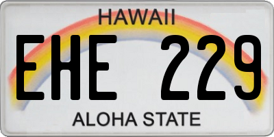 HI license plate EHE229