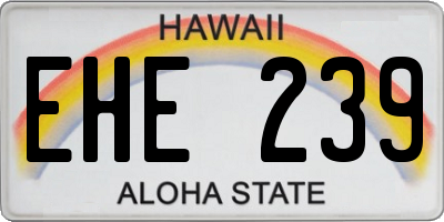 HI license plate EHE239