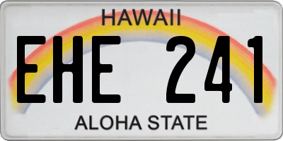 HI license plate EHE241