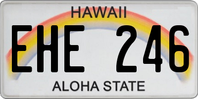 HI license plate EHE246