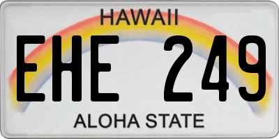 HI license plate EHE249