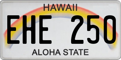 HI license plate EHE250