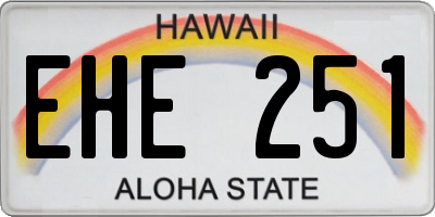 HI license plate EHE251