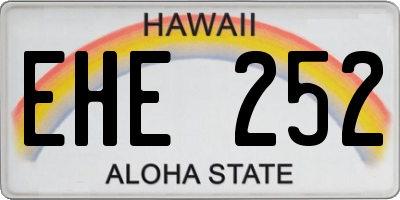 HI license plate EHE252