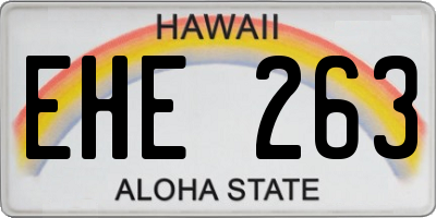 HI license plate EHE263