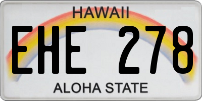 HI license plate EHE278