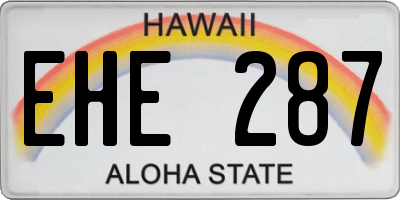 HI license plate EHE287