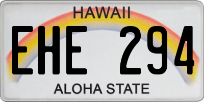 HI license plate EHE294