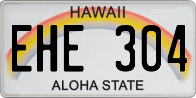 HI license plate EHE304