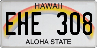 HI license plate EHE308