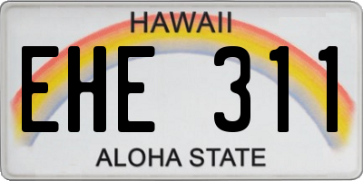 HI license plate EHE311