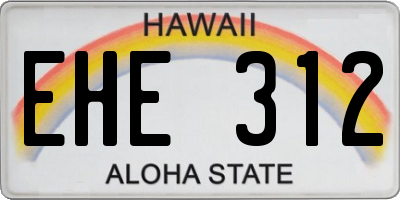 HI license plate EHE312