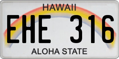 HI license plate EHE316