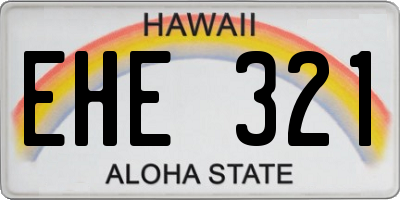 HI license plate EHE321