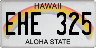 HI license plate EHE325