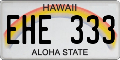 HI license plate EHE333