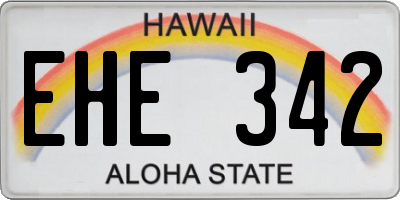 HI license plate EHE342