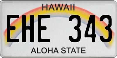 HI license plate EHE343