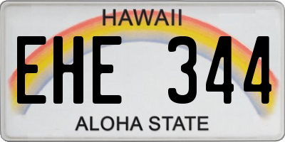 HI license plate EHE344