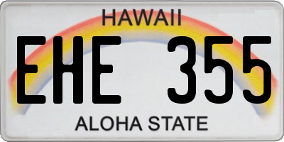 HI license plate EHE355