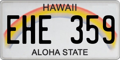 HI license plate EHE359