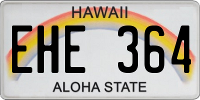 HI license plate EHE364