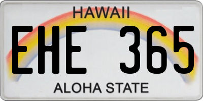 HI license plate EHE365