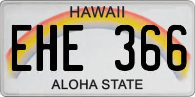 HI license plate EHE366