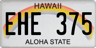 HI license plate EHE375