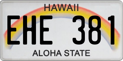 HI license plate EHE381