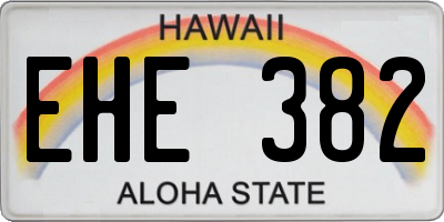 HI license plate EHE382