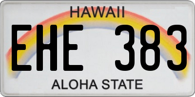 HI license plate EHE383