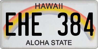 HI license plate EHE384
