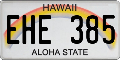 HI license plate EHE385