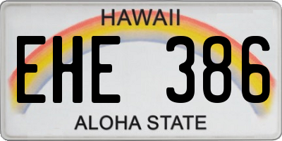 HI license plate EHE386