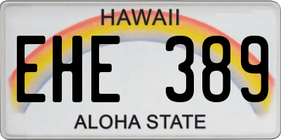 HI license plate EHE389