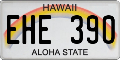 HI license plate EHE390