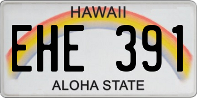 HI license plate EHE391
