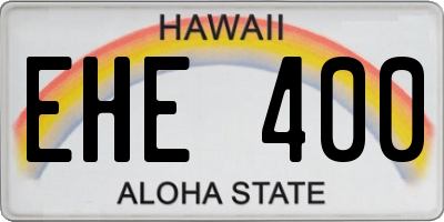 HI license plate EHE400