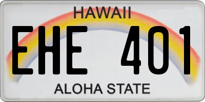 HI license plate EHE401