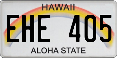 HI license plate EHE405