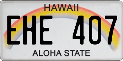 HI license plate EHE407