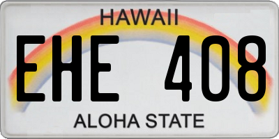 HI license plate EHE408
