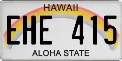 HI license plate EHE415