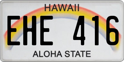 HI license plate EHE416
